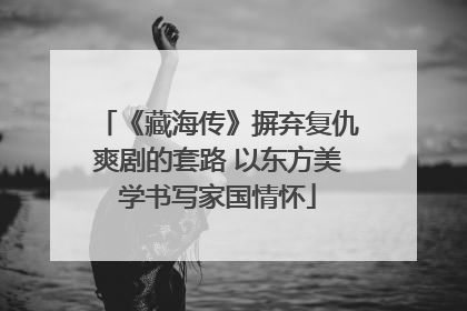 《藏海传》摒弃复仇爽剧的套路 以东方美学书写家国情怀
