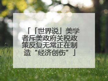「世界说」美学者斥美政府关税政策反复无常正在制造“经济创伤”