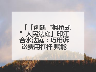 「创建“枫桥式”人民法庭」印江合水法庭：巧用诉讼费用杠杆 赋能先行调解
