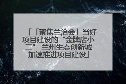 「聚焦兰洽会」当好项目建设的“金牌店小二” 兰州生态创新城加速推进项目建设