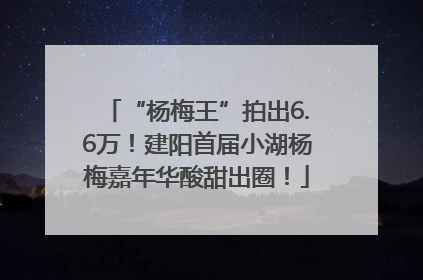 “杨梅王”拍出6.6万！建阳首届小湖杨梅嘉年华酸甜出圈！
