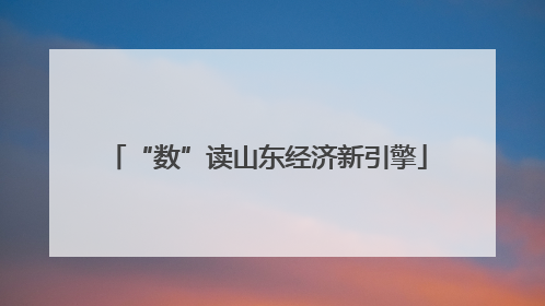 “数”读山东经济新引擎