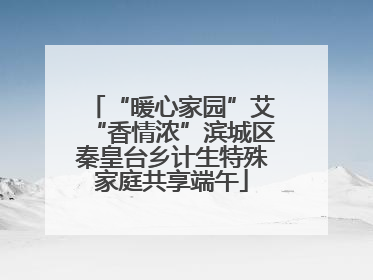 “暖心家园”艾“香情浓”滨城区秦皇台乡计生特殊家庭共享端午