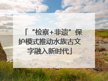 “检察+非遗”保护模式推动水族古文字融入新时代