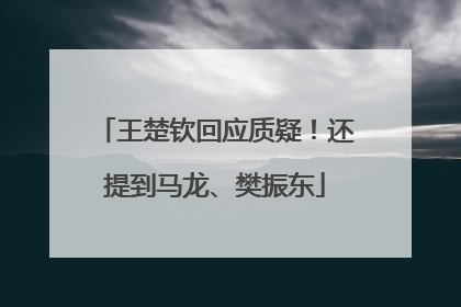 王楚钦回应质疑！还提到马龙、樊振东