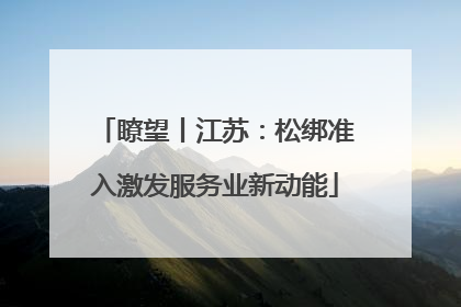 瞭望丨江苏：松绑准入激发服务业新动能