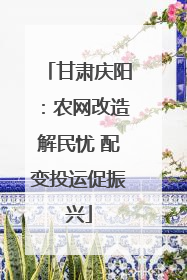 甘肃庆阳：农网改造解民忧 配变投运促振兴