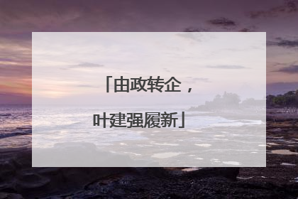 由政转企，叶建强履新