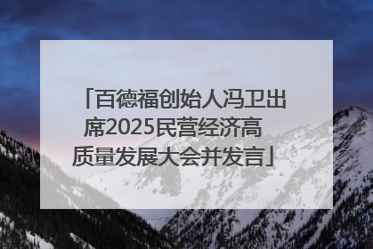 百德福创始人冯卫出席2025民营经济高质量发展大会并发言