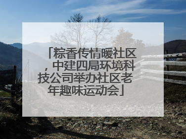粽香传情暖社区，中建四局环境科技公司举办社区老年趣味运动会