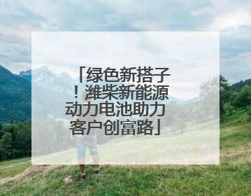 绿色新搭子！潍柴新能源动力电池助力客户创富路