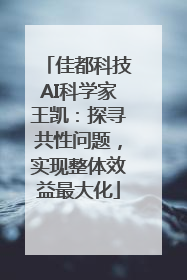 佳都科技AI科学家王凯：探寻共性问题，实现整体效益最大化