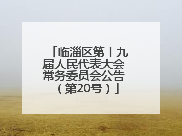 临淄区第十九届人民代表大会常务委员会公告（第20号）