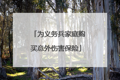 为义务兵家庭购买意外伤害保险