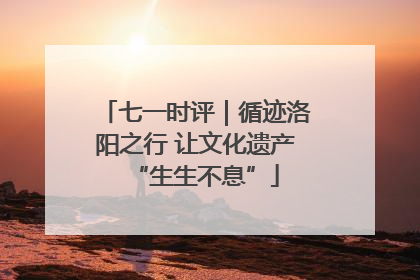 七一时评｜循迹洛阳之行 让文化遗产“生生不息”