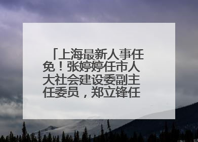 上海最新人事任免！张婷婷任市人大社会建设委副主任委员，郑立锋任市监察委委员