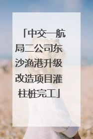 中交一航局二公司东沙渔港升级改造项目灌柱桩完工