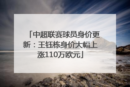 中超联赛球员身价更新：王钰栋身价大幅上涨110万欧元