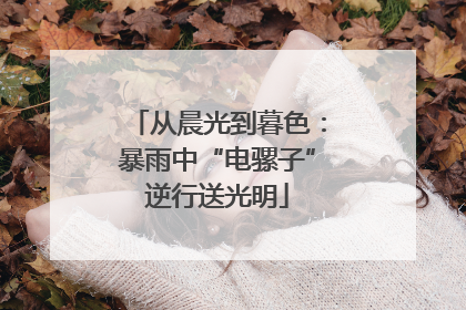从晨光到暮色：暴雨中“电骡子”逆行送光明