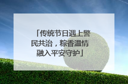 传统节日遇上警民共治，粽香温情融入平安守护