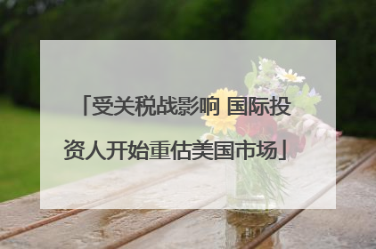 受关税战影响 国际投资人开始重估美国市场
