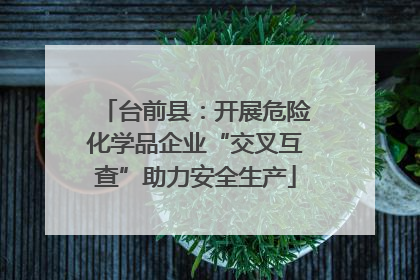 台前县：开展危险化学品企业“交叉互查”助力安全生产
