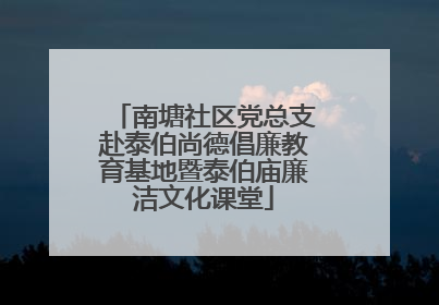 南塘社区党总支赴泰伯尚德倡廉教育基地暨泰伯庙廉洁文化课堂