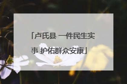 卢氏县 一件民生实事 护佑群众安康