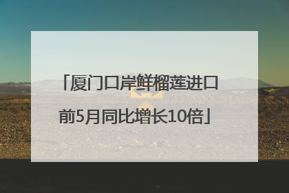 厦门口岸鲜榴莲进口 前5月同比增长10倍