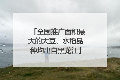 全国推广面积最大的大豆、水稻品种均出自黑龙江
