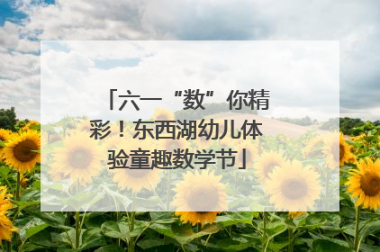 六一“数”你精彩！东西湖幼儿体验童趣数学节
