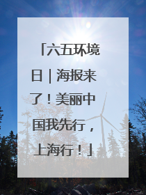 六五环境日｜海报来了！美丽中国我先行，上海行！