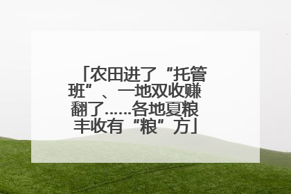 农田进了“托管班”、一地双收赚翻了……各地夏粮丰收有“粮”方