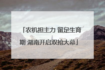 农机担主力 留足生育期 湖南开启双抢大幕