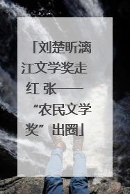 刘楚昕漓江文学奖走红 张一一“农民文学奖”出圈