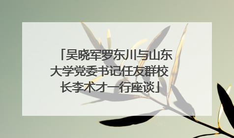 吴晓军罗东川与山东大学党委书记任友群校长李术才一行座谈