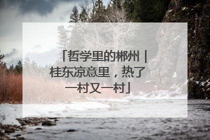 哲学里的郴州｜桂东凉意里，热了一村又一村