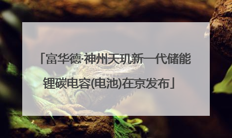 富华德·神州天玑新一代储能锂碳电容(电池)在京发布