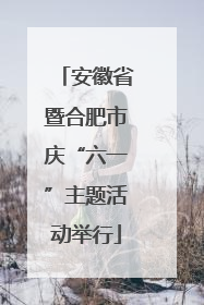 安徽省暨合肥市庆“六一”主题活动举行
