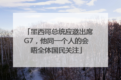 墨西哥总统应邀出席G7，他同一个人的会晤全体国民关注