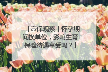 壹保观察｜怀孕期间换单位，影响生育保险待遇享受吗？
