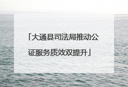 大通县司法局推动公证服务质效双提升