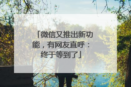 微信又推出新功能，有网友直呼：终于等到了