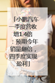 小鹏汽车一季度营收增1.4倍：预期今年销量翻倍，四季度实现盈利