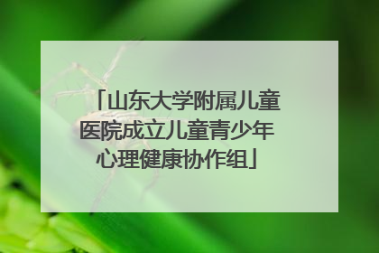 山东大学附属儿童医院成立儿童青少年心理健康协作组