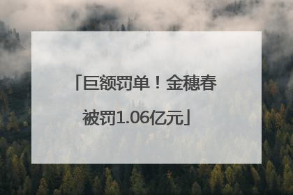 巨额罚单！金穗春被罚1.06亿元