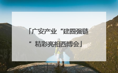 广安产业“建圈强链”精彩亮相西博会