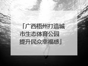 广西梧州打造城市生态体育公园 提升民众幸福感