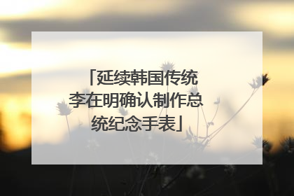延续韩国传统 李在明确认制作总统纪念手表