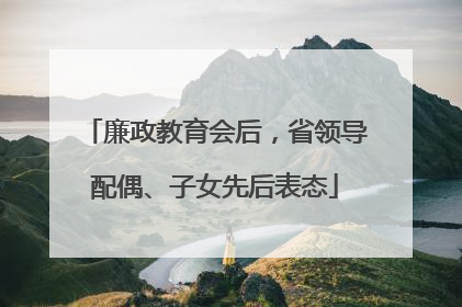 廉政教育会后，省领导配偶、子女先后表态